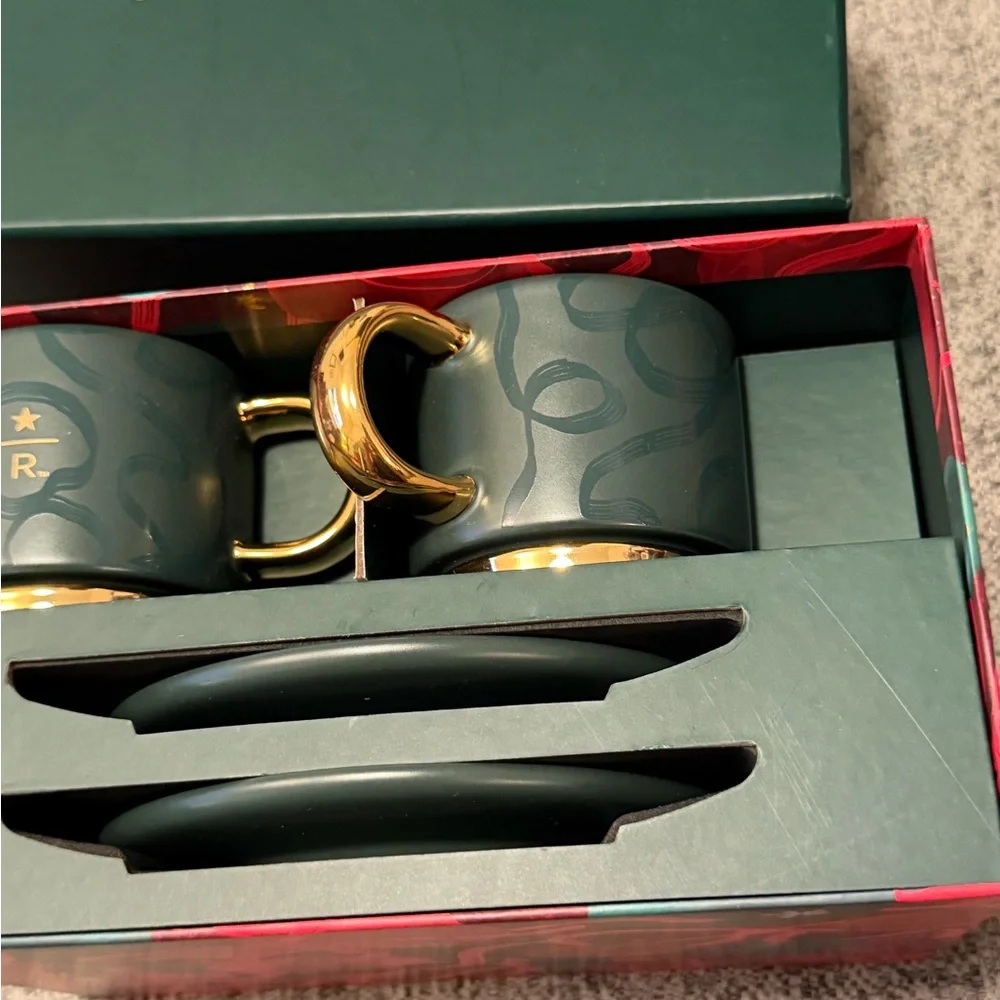Starbucks Reserve Green & Gold Espresso Mug & Saucer Set - Picture 4 of 7